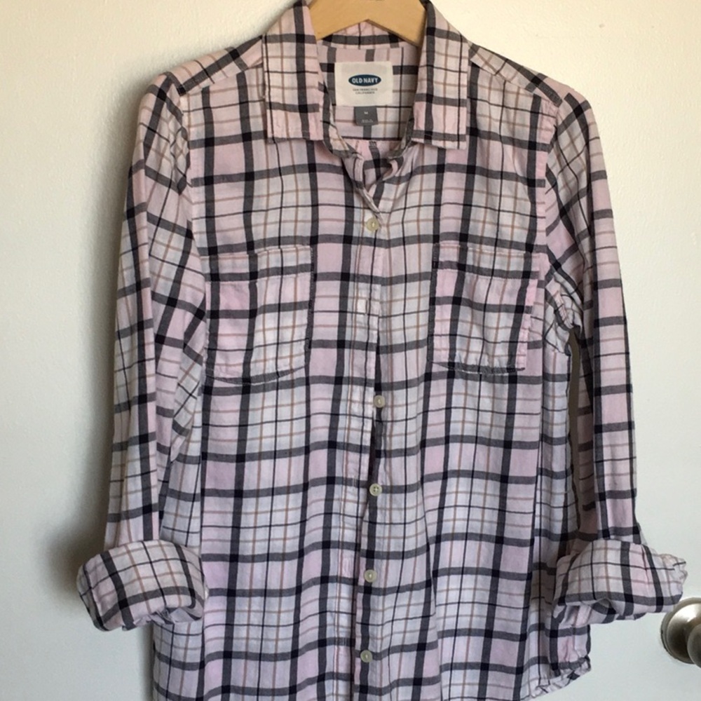 Pink Plaid Flannel Button Down Shirt 106